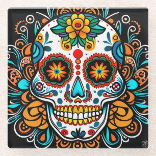 Dia de los Muertos Glasuntersetzer