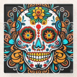 Dia de los Muertos Glasuntersetzer