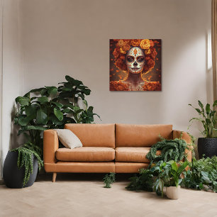 Dia de los Muertos goldenes Gesicht Poster