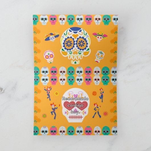 Dia De Los Muertos Grußkarte Dankeskarte (Innenseite)