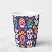 Dia de Los Muertos Halloween Pattern Paper Cups Pappbecher (Rückseite)