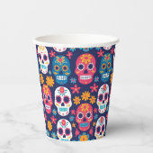 Dia de Los Muertos Halloween Pattern Paper Cups Pappbecher (Vorderseite)