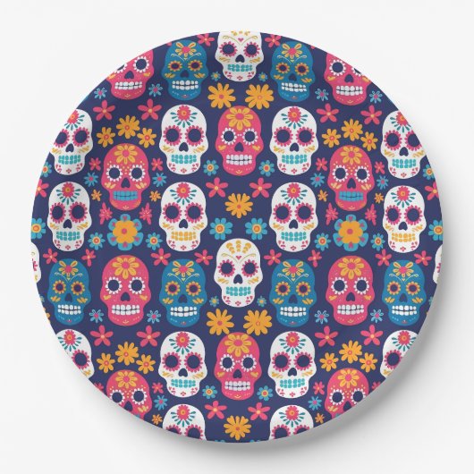 Dia de Los Muertos Halloween Pattern Paper Teller (Vorderseite)