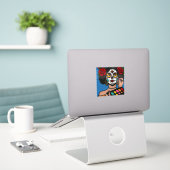 Dia de los Muertos Hand zeichnen Aufkleber (Laptop auf Schreibtisch)