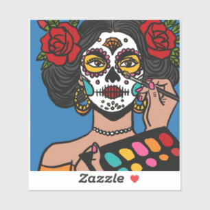 Dia de los Muertos Hand zeichnen Aufkleber