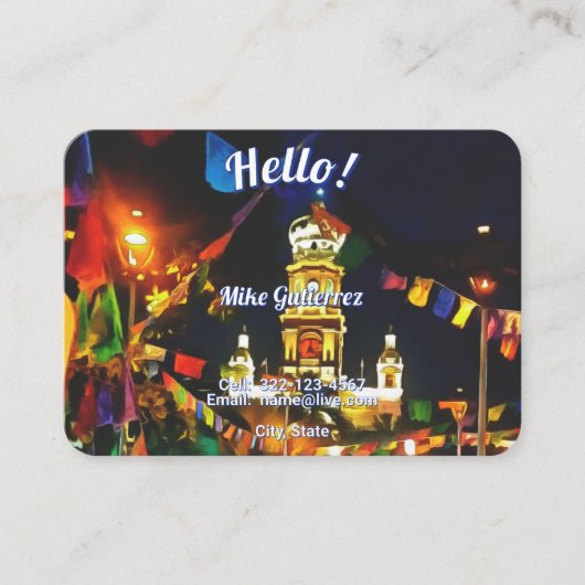 Dia de Los Muertos Hello PV-190130 QR Calling Card Telefonnummerkarte (Vorderseite)