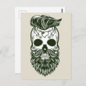 Dia De Los Muertos/Hipster Skull Postkarte (Vorne/Hinten)