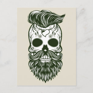 Dia De Los Muertos/Hipster Skull Postkarte