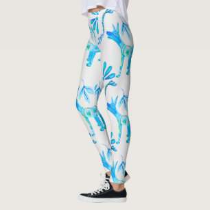 Dia De Los Muertos - Hund und dekorative Teardrops Leggings