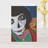 Dia De Los Muertos Karte (Gelbe Blume)