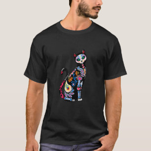 Dia de los Muertos Katze Tag der Toten Halloween T-Shirt