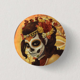 Dia De Los Muertos Kissenhülle Button
