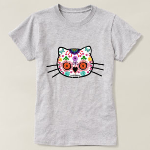 Dia de los Muertos Kitten Cat Halloween T-Shirt