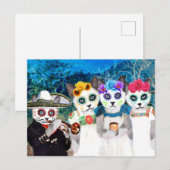 Dia De Los Muertos Kittens Postcard Postkarte (Vorne/Hinten)