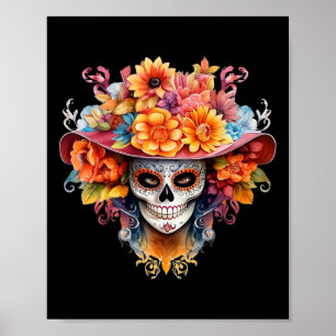 Dia De Los Muertos Kostüm Tag Der Toten Schädel H Poster