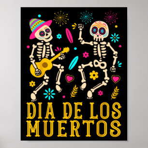 Dia de Los Muertos Kostümtag des toten Skeleto Poster