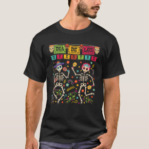 Dia de Los Muertos Kostümtag des toten Skeleto T-Shirt