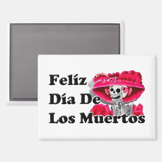 Dia De Los Muertos (La Catrina) Magnet (Vorderseite/Rückseite)