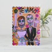 DIA DE LOS MUERTOS LAS VEGAS WEDD EINLADUNG (Stehend Vorderseite)