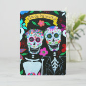 DIA DE LOS MUERTOS LIEBE COUPLE WEDING EINLADUNG (Stehend Vorderseite)