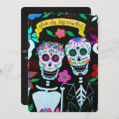 DIA DE LOS MUERTOS LIEBE COUPLE WEDING EINLADUNG (Vorne/Hinten)