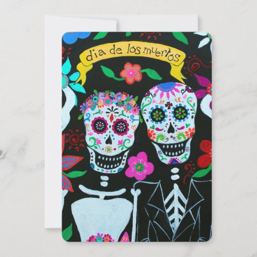 DIA DE LOS MUERTOS LIEBE COUPLE WEDING EINLADUNG (Vorderseite)