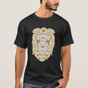 Dia de Los Muertos Lion Tag des Toten Löwen Gesich T-Shirt