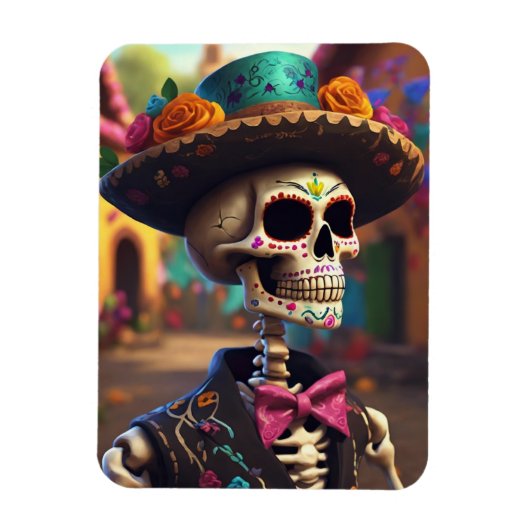 Dia de los Muertos Mariachi Magnet (Vertikal)