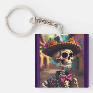 Dia de los Muertos Mariachi Schlüsselanhänger
