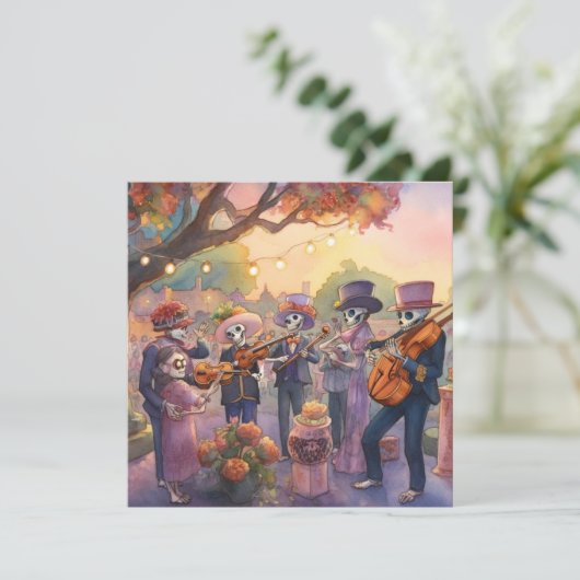 "Dia de los Muertos", Melodien der Erinnerung Einladung (Stehend Vorderseite)