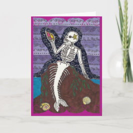 Dia de Los Muertos Mermaid Card Karte