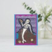 Dia de Los Muertos Mermaid Postcard Postkarte (Stehend Vorderseite)