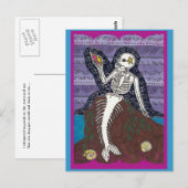Dia de Los Muertos Mermaid Postcard Postkarte (Vorne/Hinten)