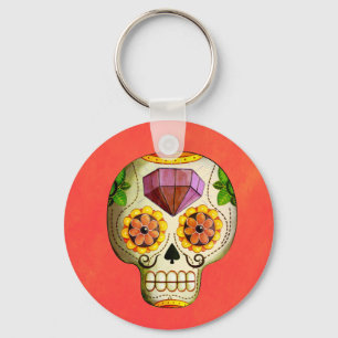 Dia de Los Muertos Mexican Sugar Skull Schlüsselanhänger