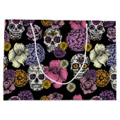 Dia de los Muertos Mexican Sugar Skulls & Blume Große Geschenktüte (Rückseite)