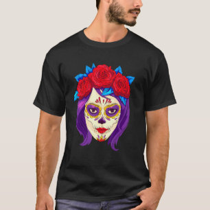 Dia De Los Muertos Mexiko Frauenmaske La Catrina T-Shirt