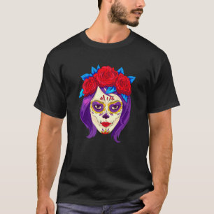 Dia De Los Muertos Mexiko Frauenmaske La Catrina  T-Shirt
