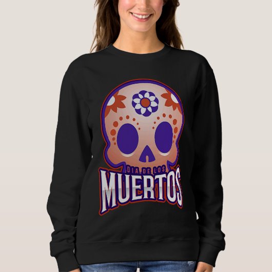 Dia de los muertos Modern colourful Skull Sweatshirt (Vorderseite)