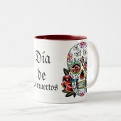 Día de Los Muertos Mug Zweifarbige Tasse (VorderseiteRechts)