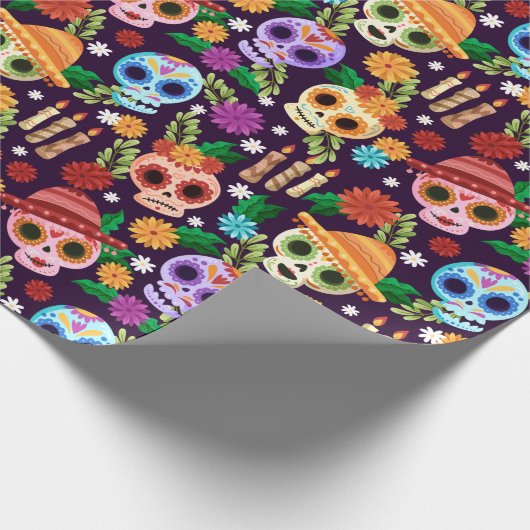 Dia de los Muertos Musterpapier Geschenkpapier (Ecke)
