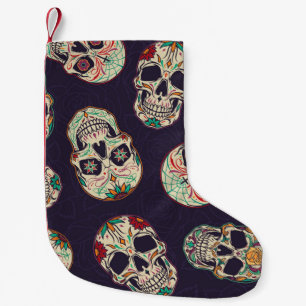 Dia de los muertos nahtloses Muster mit Zucker sku Kleiner Weihnachtsstrumpf