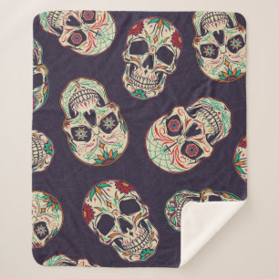 Dia de los muertos nahtloses Muster mit Zucker sku Sherpadecke