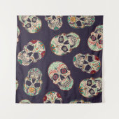 Dia de los muertos nahtloses Muster mit Zucker sku Wandteppich (Vorderseite (Horizontal))