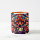 Dia de los Muertos Name Skull Orange Inside Tasse (Zentrum)