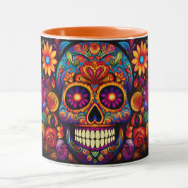 Dia de los Muertos Name Skull Orange Inside Tasse