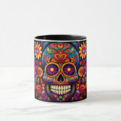 Dia de los Muertos Name Skull Sky Black Innen hinz Tasse (Zentrum)