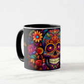 Dia de los Muertos Name Skull Sky Black Innen hinz Tasse (Vorderseite Links)