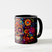 Dia de los Muertos Name Skull Sky Black Innen hinz Tasse (VorderseiteRechts)