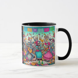 Dia de los Muertos Name Skull Sky Black Innen hinz Tasse