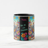 Dia de los Muertos Name Skull Sky Black Innen hinz Tasse (Zentrum)